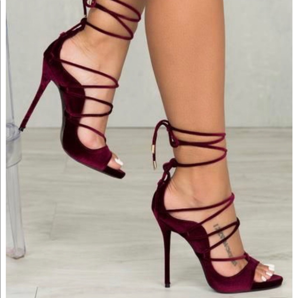 Wine colored Style: Mista V Lace up heel